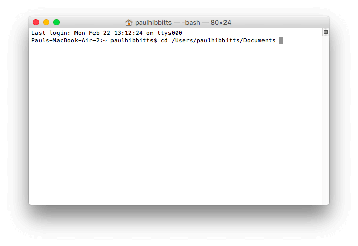 Mac OS Terminal application with folder dropped after 'cd' command